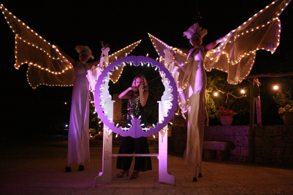 Spettacolo per matrimonio con le farfalle luminose