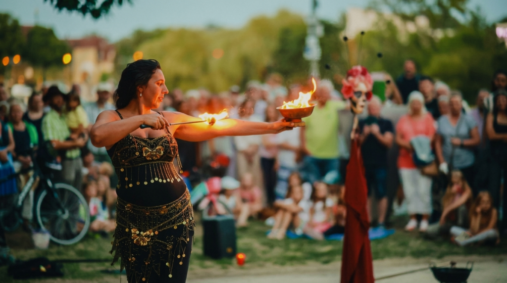 Spettacolo di danza, teatro e giocoleria con il fuoco: un'esperienza indimenticabile per ogni evento! Performance professionale con coreografie emozionanti, narrazione teatrale e giochi di luce e fiamme. Ideale per feste private, matrimoni, sagre, eventi aziendali e cene spettacolo. Disponibile in tutta la Puglia e regioni limitrofe. Effetto WOW garantito con sicurezza e professionalità. Contattaci per stupire i tuoi ospiti!