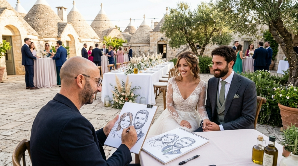 Caricaturista/Ritrattista per Eventi
Rendi unico il tuo evento con un caricaturista professionista! Ritratti simpatici e personalizzati, perfetti come gadget ricordo per ospiti. Ideale per eventi pubblici e privati, al chiuso o all'aperto. Un’animazione originale ed elegante per lasciare un segno indelebile.