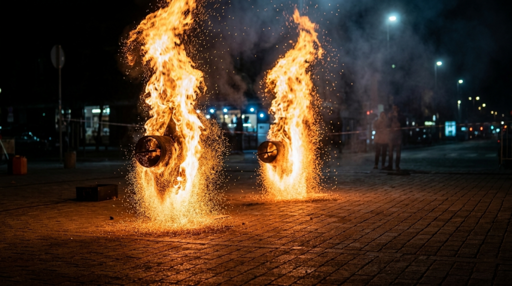 Spettacolo di Fuoco e LED in Puglia
Cerchi un'esperienza unica per il tuo evento? Il nostro spettacolo di fuoco e luci LED combina la magia delle fiamme con coreografie luminose innovative, creando uno show indimenticabile. Adatto a feste private, matrimoni, sagre, eventi aziendali e cene spettacolo, offre flessibilità nella durata (20-35 minuti) e due performance distinte. Con artisti professionisti e massima sicurezza, portiamo la magia del fuoco e delle luci in tutta la Puglia. Contattaci per un evento straordinario che lascerà il pubblico senza fiato!