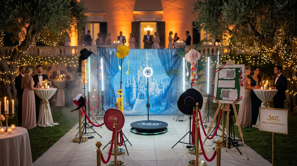 Video Booth Selfie 360°, intrattenimento matrimoni Puglia, video selfie 360°, video a 360 gradi, photo booth innovativo, noleggio selfie 360, video personalizzati eventi, intrattenimento eventi aziendali, condivisione video QR Code, video matrimonio divertenti, video ricordo personalizzato, video branding eventi, animazione matrimoni Puglia, Selfie 360 Booth, video selfie Puglia, intrattenimento feste private, video trailer evento, piattaforma video 360, video professionali eventi, selfie booth matrimoni.