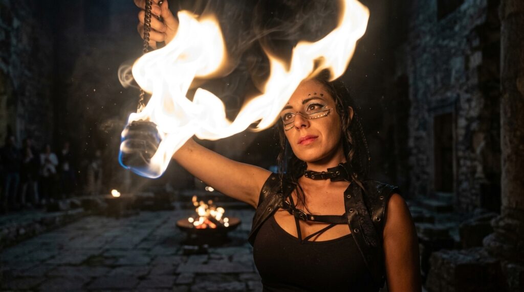 Spettacolo di Giocoleria Infuocata in Puglia - Madame Fire
Scopri l'incredibile spettacolo di giocoleria infuocata di Madame Fire, perfetto per eventi privati, matrimoni, sagre e feste in Puglia e nelle regioni vicine. Offriamo performance mozzafiato con fuoco, danze esotiche con LED e bolle di sapone per un intrattenimento unico. Il nostro show è flessibile, sicuro e indimenticabile, adatto a location di ogni tipo. Trasforma il tuo evento in un'esperienza magica! Disponibili in Puglia, Basilicata, Molise e Campania.