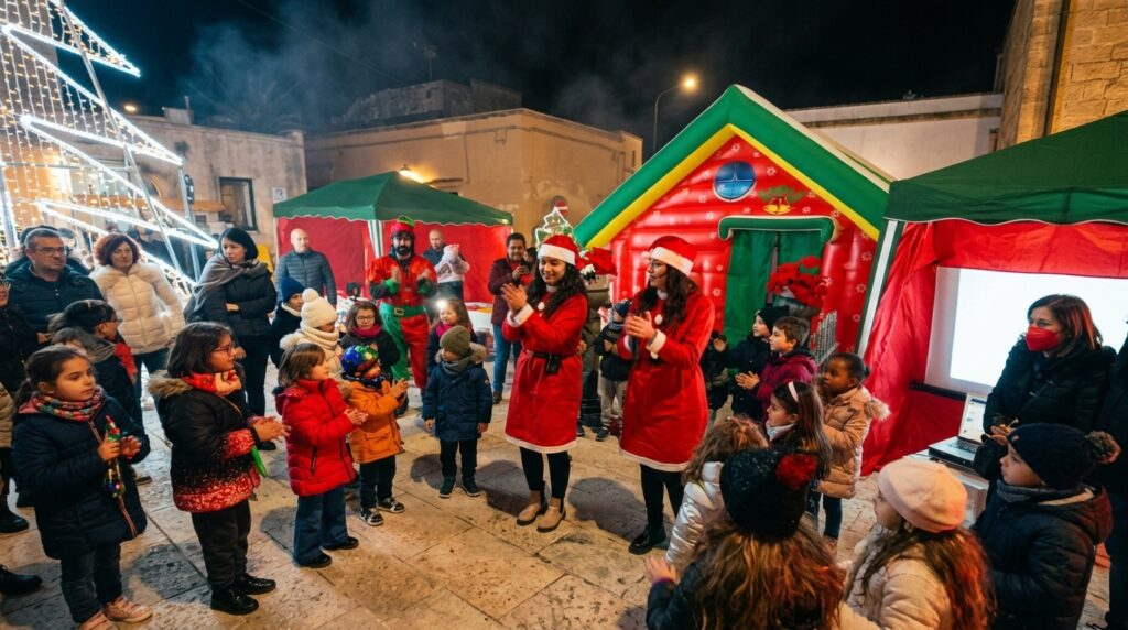 Per il Natale, offriamo spettacoli unici con artisti di strada: trampolieri, sputafuoco, giocolieri, equilibristi, acrobati, bolle di sapone, clown, maghi e tanto altro. Le nostre proposte includono anche parate natalizie con artisti a tema e street band, oltre a allestimenti e musicisti per un'esperienza completa. Scopri le migliori soluzioni già pronte per te, senza stress. Noi siamo pronti, e tu? Scegli il tuo evento natalizio perfetto con noi!
